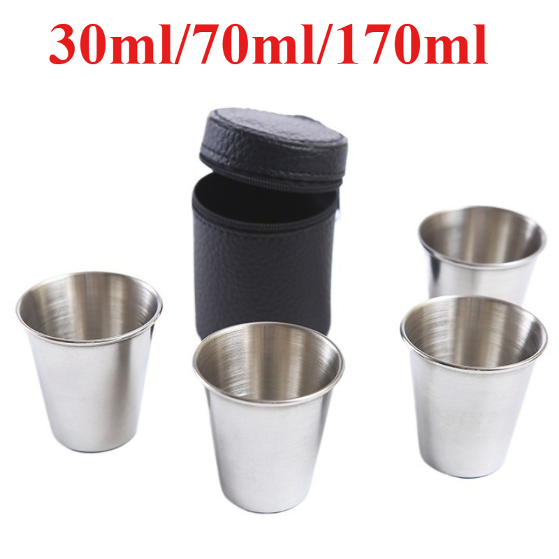 Beer Flight Set - 4 stks/set Outdoor RVS Waterbekers Met