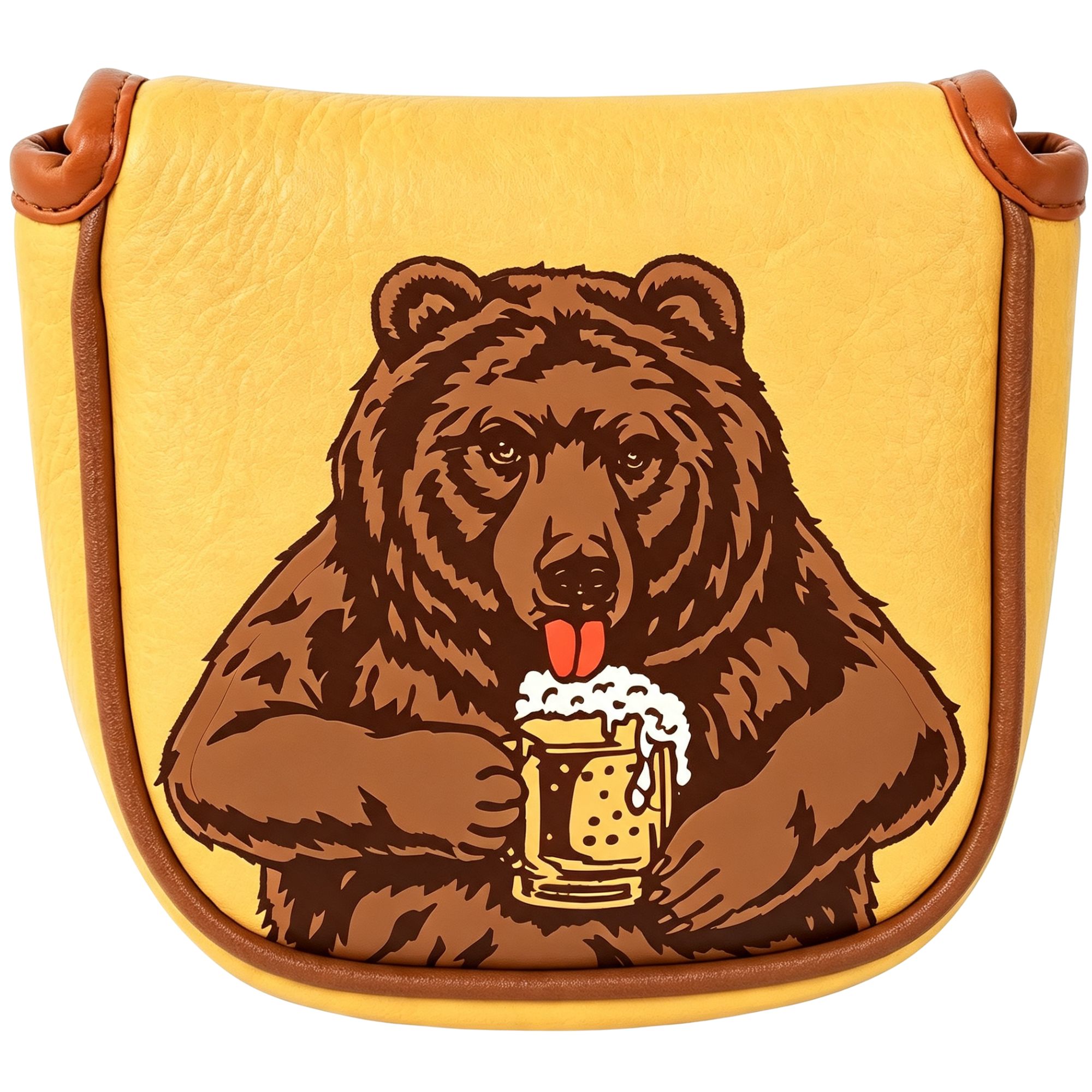 Beer & Wine Grab - Schedel geborduurde golfmallet putter headcover met
