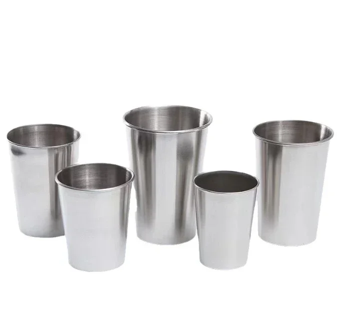 Beer Flight Set - Roestvrijstalen Metalen Beker Bier Bekers Wit