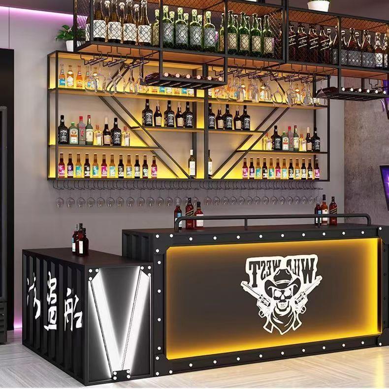 Wine Beer Rack - Wandhangende wijnrek Wandverlichte plank Creatieve Baijiu-kast