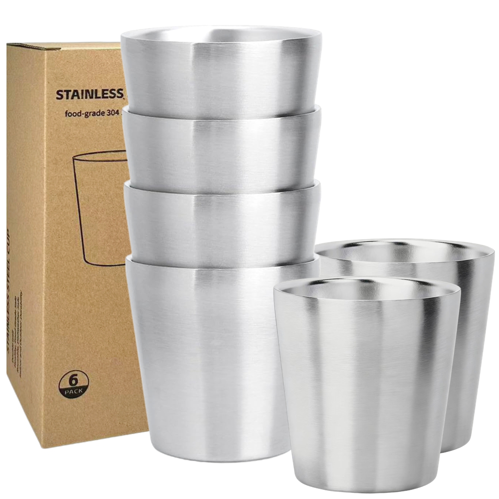 Beer Flight Set - 175 ml roestvrijstalen dubbelwandige kopjes stapelbaar