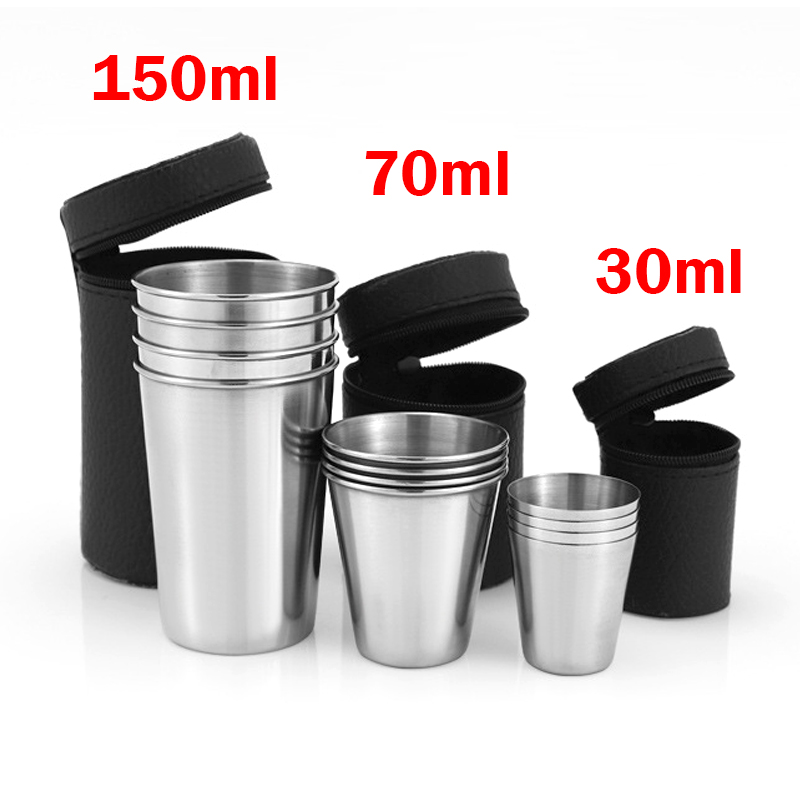 Beer Flight Set - 4 stks/set Outdoor RVS Waterbeker Met
