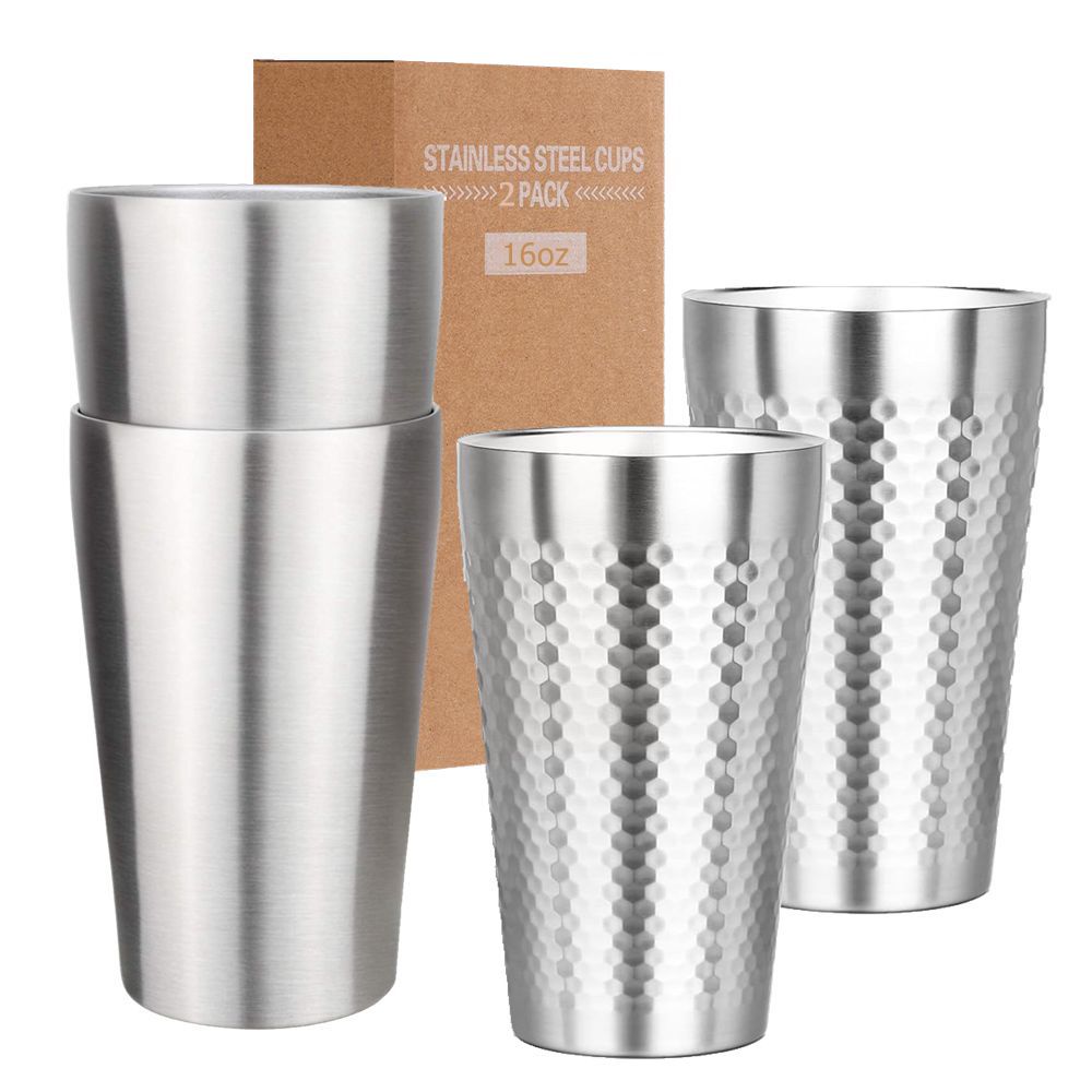 Beer Flight Set - Koffiemokken Set van 2 roestvrijstalen bekers