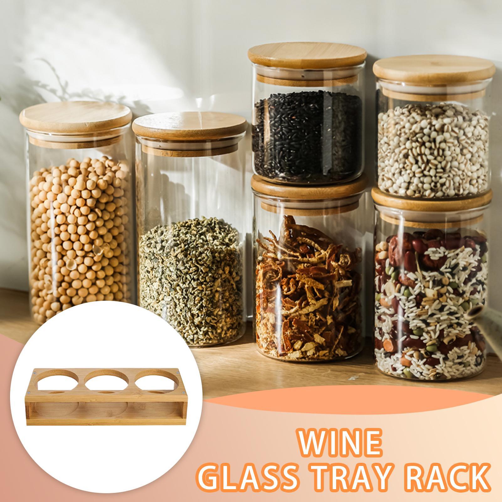 Wine Beer Food - Wijnglasplank Houten bierglasrek 3-gaten drankcontainer Fles