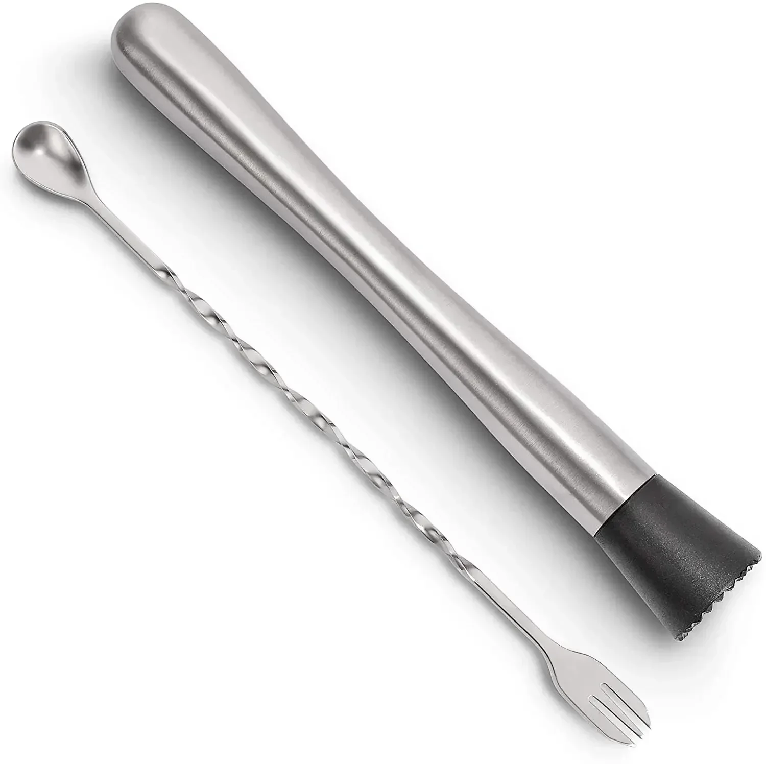Muddler Cocktail Bar - RVS Cocktail Muddler Set en Menglepel