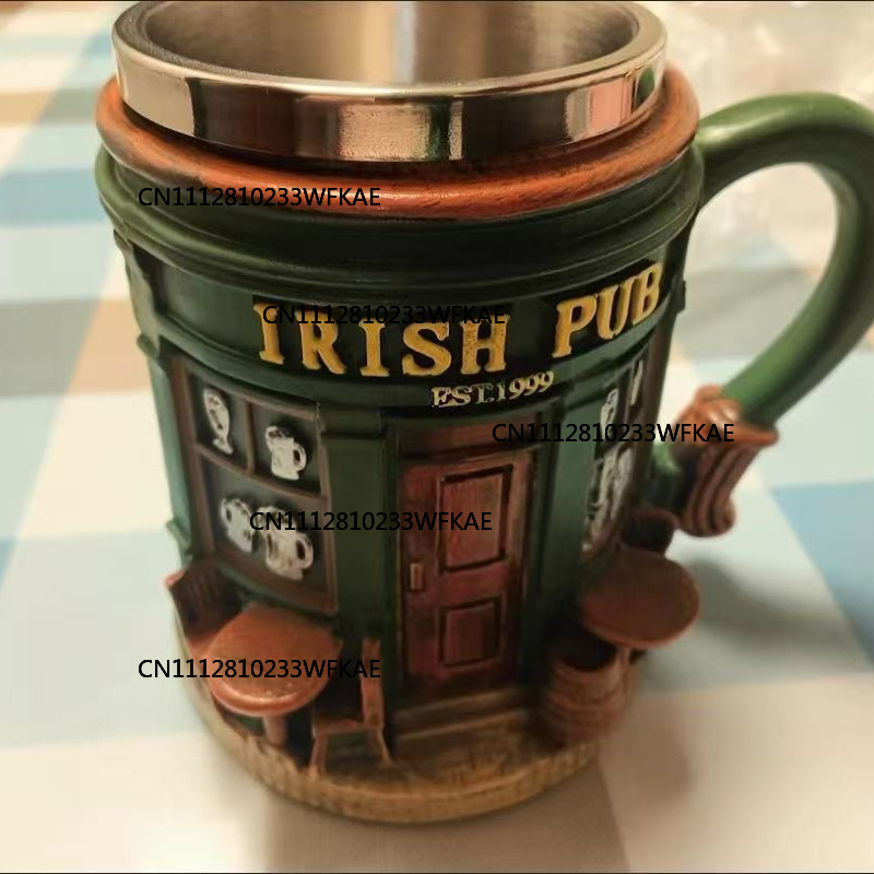 3D Ierse Pub Patroon RVS Mok - - Craft Beer & Wine U- recensie en prijs