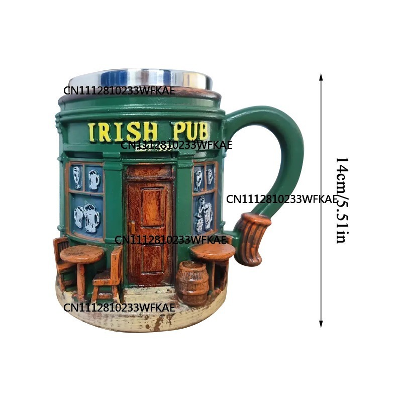 3D Ierse Pub Patroon RVS Mok - - Craft Beer & Wine U- recensie en prijs